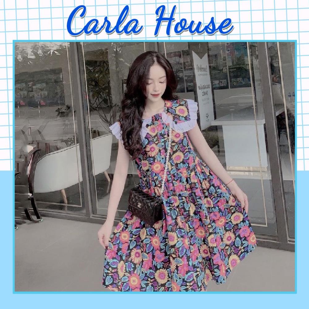 Váy suông babydoll cổ ren freesize hottrend siêu xinh CARLA