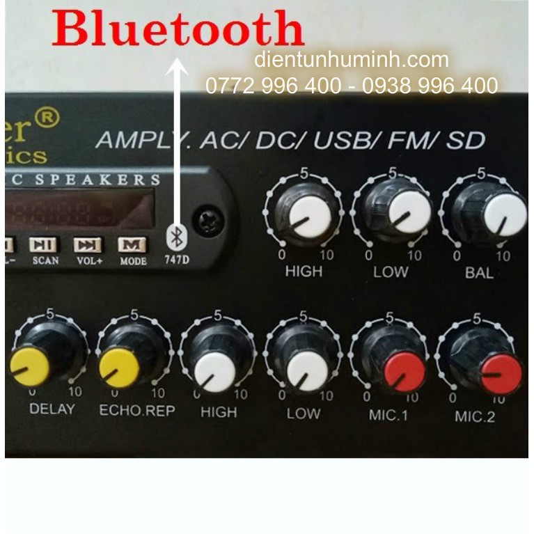 Ampli mini DC12V Có BLUETOOTH USB Califlower BX-2277