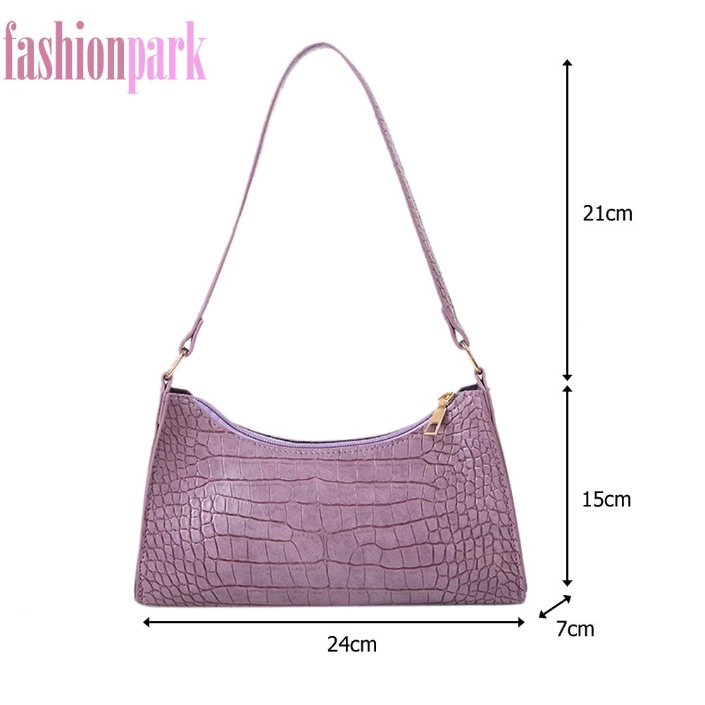 Túi xách da PU đeo cánh tay họa tiết vân da cá sấu màu trơn thời trang cho nữ | BigBuy360 - bigbuy360.vn