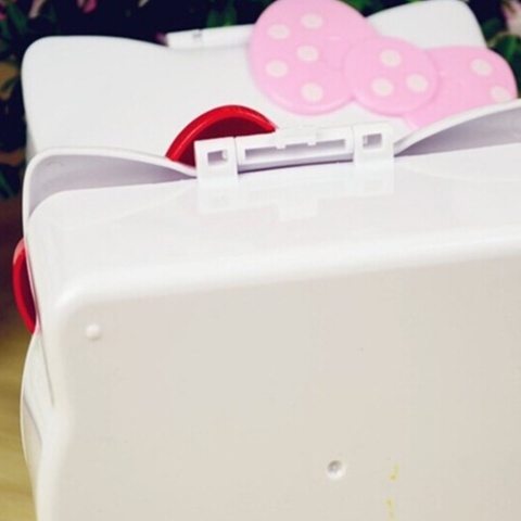 Hộp đựng đồ trang điểm để bàn có gương hình Hello Kitty dễ thương