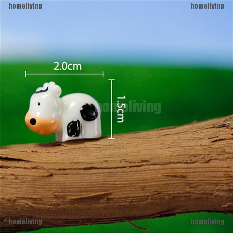 Bộ 2 Mô Hình Bò Sữa Thu Nhỏ Dùng Trang Trí Vườn