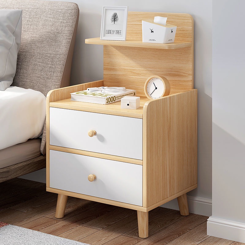 Bàn đầu giường phòng ngủ nhà nhỏ tủ mini đơn giản hiện đại nhẹ nhàng sang trọng giá đỡ chân gỗ chắc chắn đựng đồ