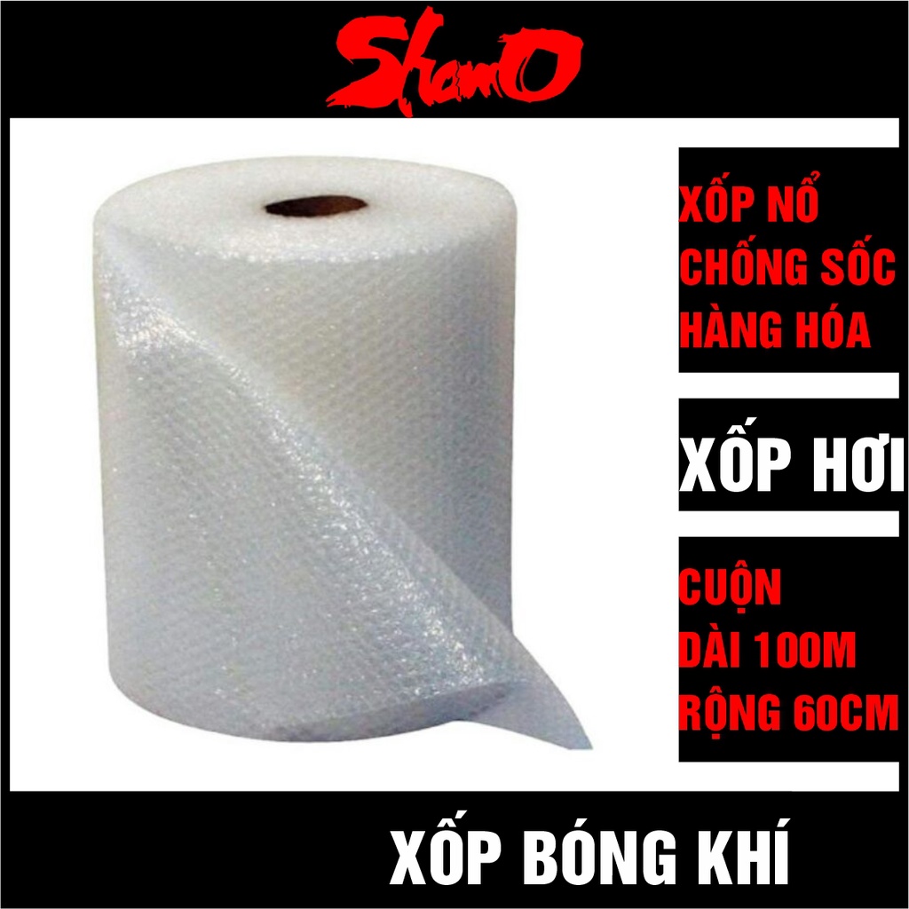 [ Cuộn 100m x 60cm ] Xốp chống sốc bóng khí dùng bọc hàng hóa dễ vỡ - Hỗ trợ vận chuyển tránh va đập – Xốp nổ - Xốp hơi