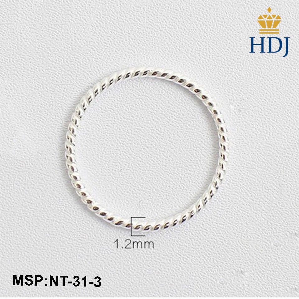 Nhẫn bạc nữ Vòng xoắn trơn không đá sang trọng trang sức cao cấp HDJ mã NT-31-3 Hàng HOT