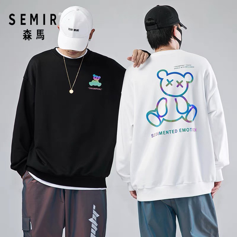 Áo Sweater Gấu XX phản quang Form Unisex Nam Nữ, áo sweater nỉ dày dặn, áo cổ tròn