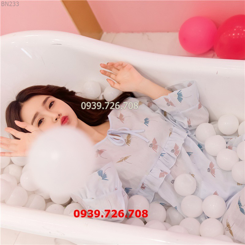 Đồ bộ dài tay mặc nhà - ĐỒ bộ ngủ mặc nhà tay dài vải cotton lụa quần dài chất vải mịn thoáng mát hàng đẹp chuẩn MÀU xan