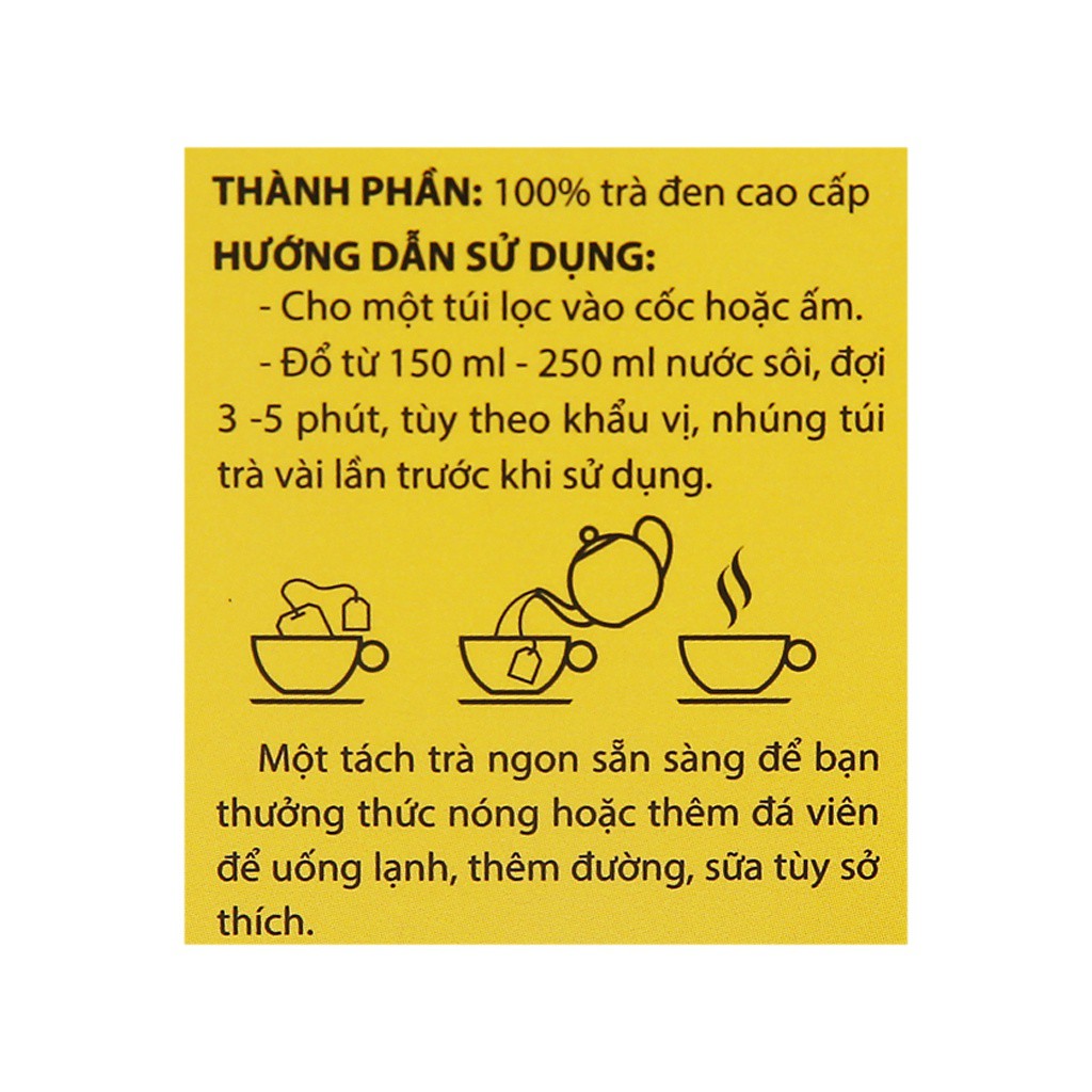 Trà đen túi lọc Lama hộp 50g