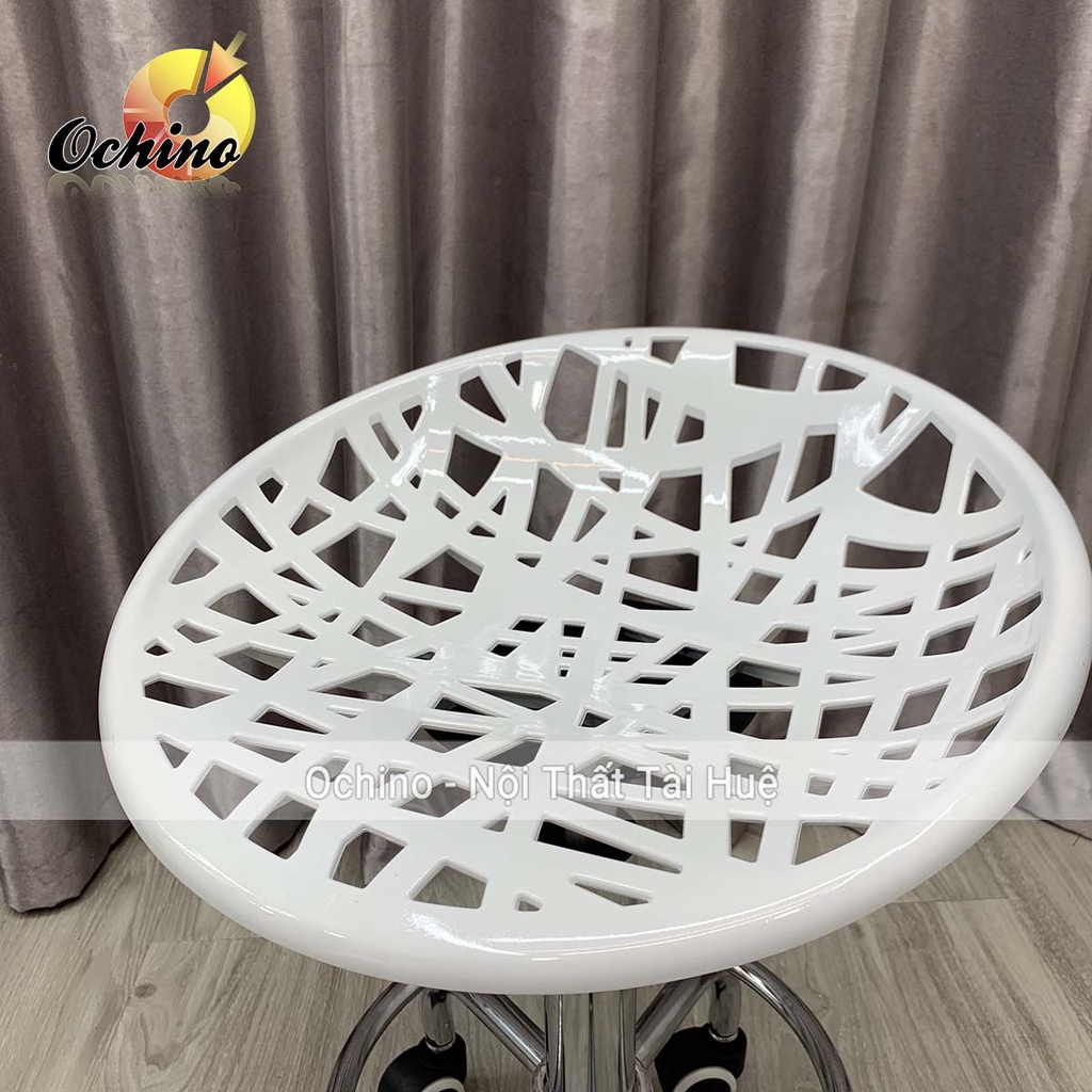 Ghế Cắt Tóc Cho Thợ Chính Cao Cấp, Ghế Xoay Spa Cao Cấp Có Bánh Xe Mẫu Nhựa Lưới Dành Cho Phun Săm, Nối Mi (Có Sẵn)