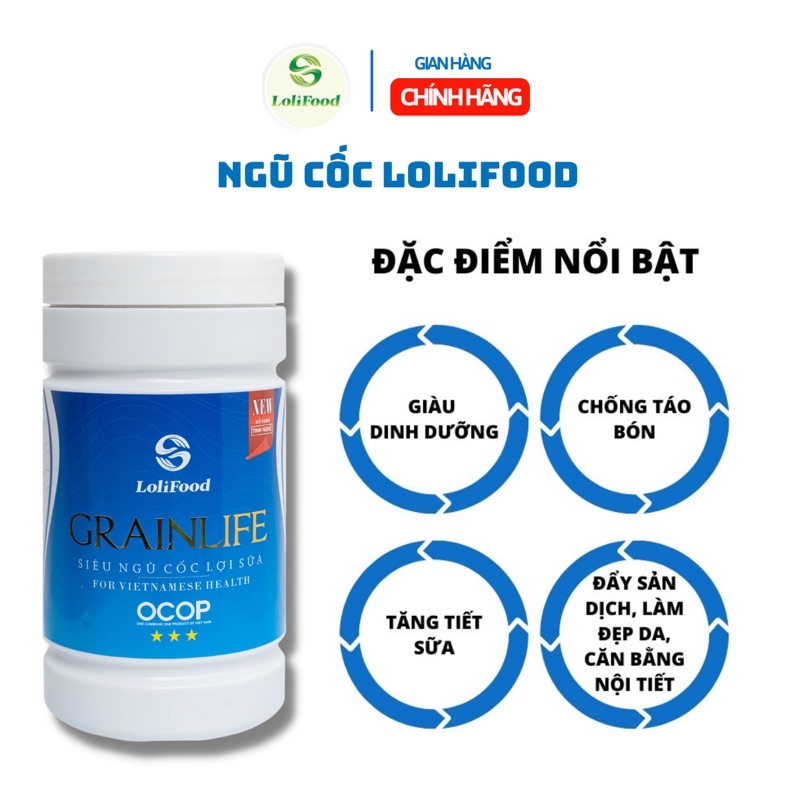 BỘT NGŨ CỐC LỢI SỮA GRAINLIFE (500gr). OGRANIC - NGŨ CỐC BÀ BẦU CAO CẤP l DINH DƯỠNG SAU SINH LOLIFOOD (CHÍNH HÃNG)