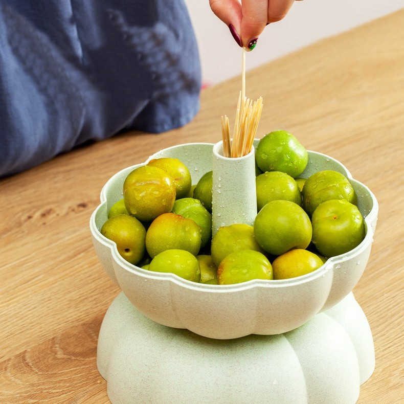 (ĐẸP ĐỘC) Hộp Đựng Bánh Kẹo Hình Quả Bí Ngô Độc Đáo- Khay đựng bánh kẹo trái cây đa năng 2 tầng xinh xắn