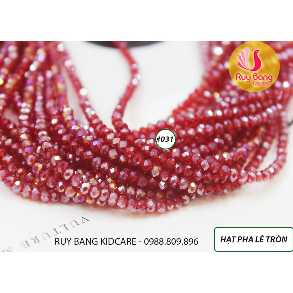 Hạt pha lê hình tròn tông hồng - đỏ - ship đơn hàng từ 100k
