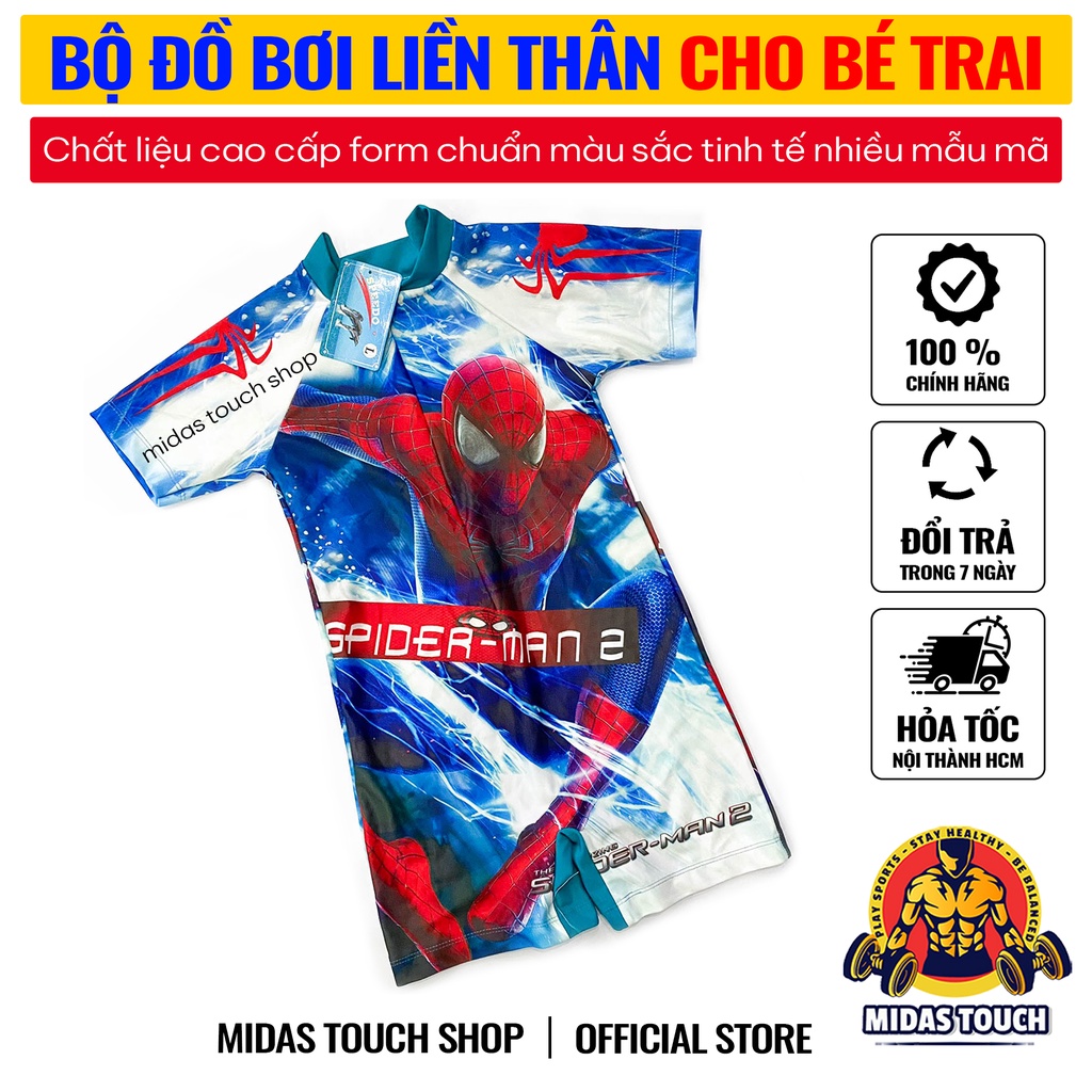 Bộ Đồ Bơi Liền Thân MARVEL Cho Bé Trai Form Đẹp Chất Liệu Vải Polyester Co Giãn Tốt Dễ Chịu Nhiều Mẫu Mã Đẹp Mắt Lẻ Size