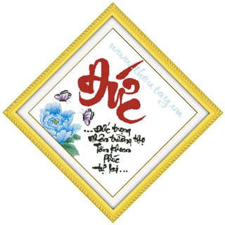 Tranh Thêu Chữ Thập Chữ Đức Đôi Bướm TV8033 (KHÁCH TỰ THÊU) KT:55X55CM