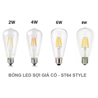 Combo 10 Bóng Đèn Led Edison - ST64 - Đui đèn E27