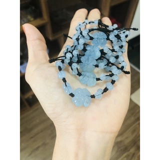 vòng tay cỏ 4 lá aqua