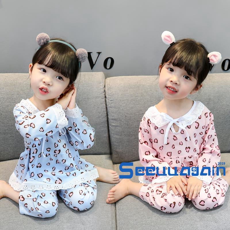 Bộ Đồ Ngủ Pijama Họa Tiết Da Báo Cho Bé Gái