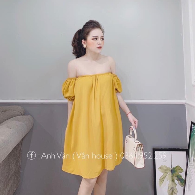 Đầm suông trệt vai 3 màu ( kèm video, ảnh thật)