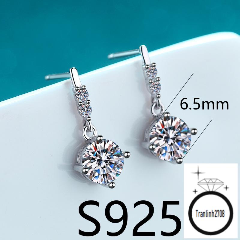 XDY-5177 bông tai bạc 925 cho nữ, zircon 6,5mm