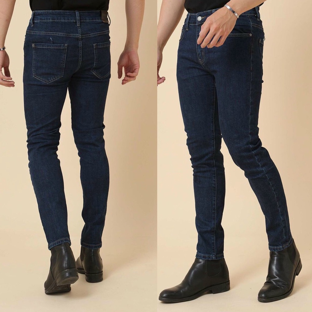 Quần jean nam xanh trơn chất bò cao cấp co dãn 4 chiều đẹp from dáng skinny mẫu mới thời trang cao cấp beautifulgilr Y05