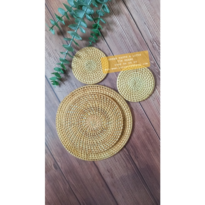 Đĩa Mây, Khay Mây Tre, Tấm Lót Bình, Lót Ly, Lót Nồi, Phụ Kiện Decor, Phụ Kiện Chụp Ảnh-Thủ Công Mỹ Nghệ Cao Cấp