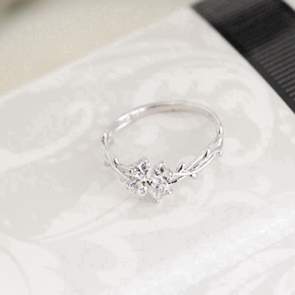 Nhẫn đính đá zircon đơn giản thời trang Hàn Quốc cho nữ