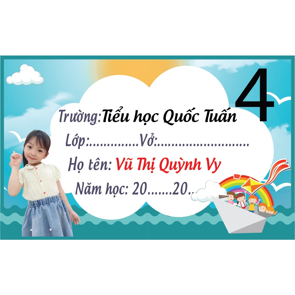 IN Nhãn vở cho bé theo yêu cầu- sẵn dán