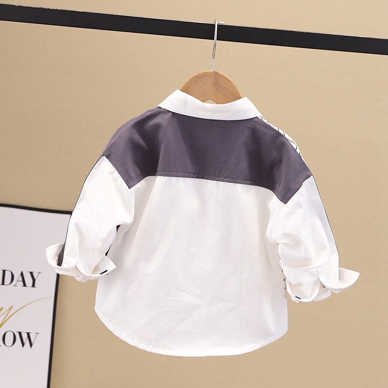 Áo Sơ Mi Cotton Mềm Dài Tay Phong Cách Hàn Quốc Thời Trang Dành Cho Bé Trai 1-5 Tuổi