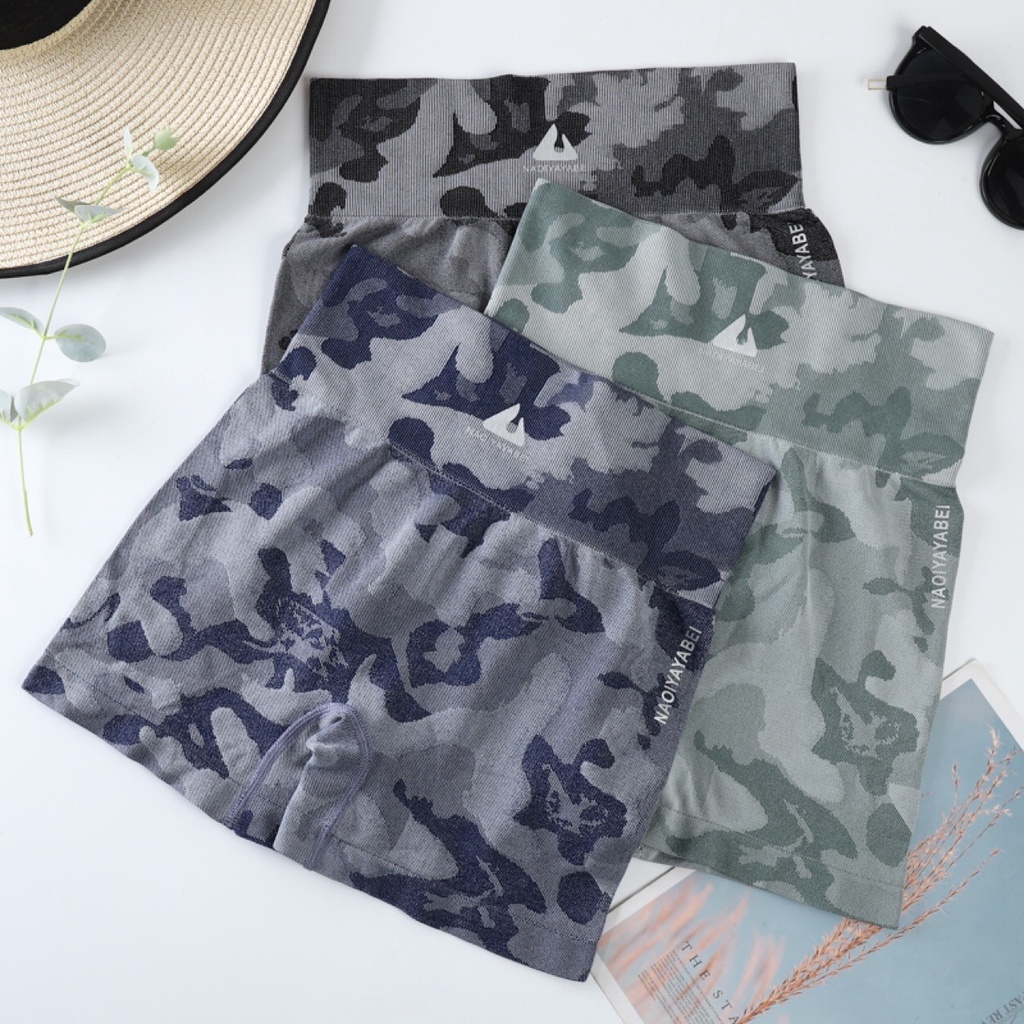 Quần Short Legging Thể Thao Lưng Cao Nhanh Khô In Họa Tiết Rằn Ri Cá Tính Cho Nữ