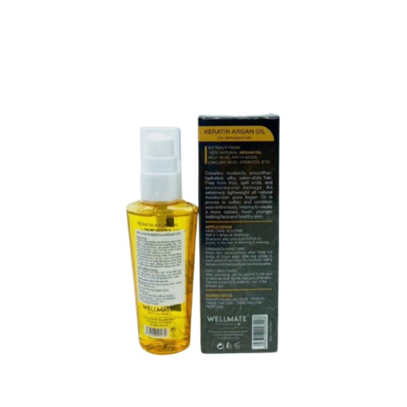 Tinh Dầu Phục Hồi Tóc Wellmate MollyHair Keratin Argan Oil, sử dụng trong lúc tóc ướt hiệu quả bóng mượt 24h