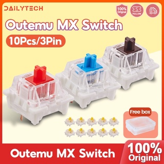 10 cái / hộp Outemu Mx chuyển đổi 3pin bàn phím cơ chuyển đổi màu đỏ xanh nâu chuyển đổi tuyến tính công tắc tắt tiếng