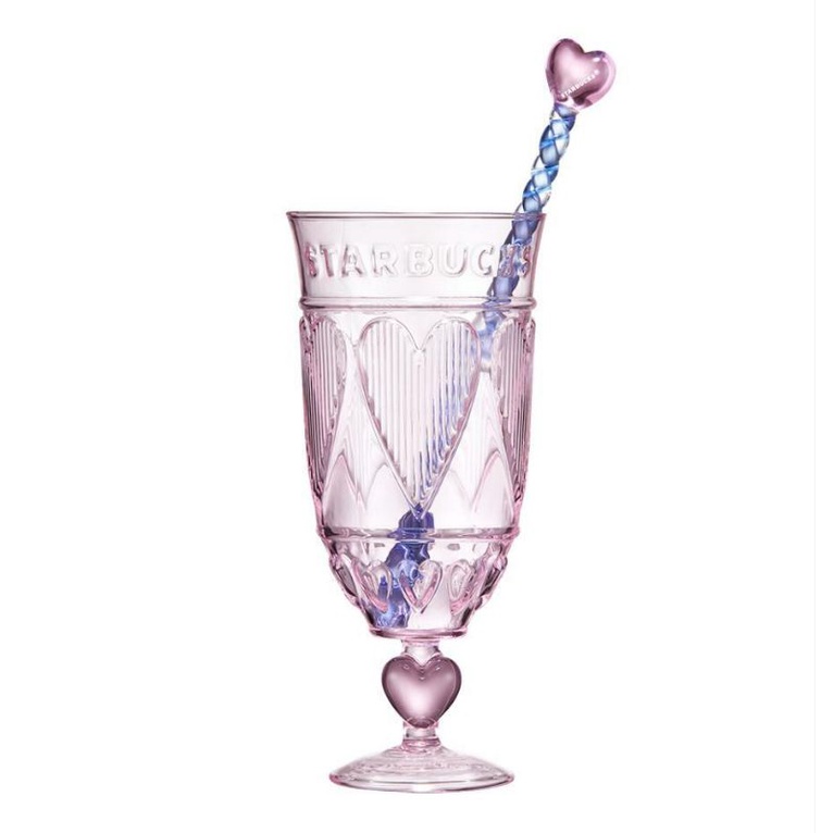 Ly Thủy Tinh Starbucks Goblet Heart 414ml và Khuấy
