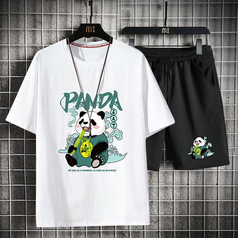 Bộ Quần Áo Thun Thời Trang Nam In Họa Tiết Gấu PANDA Cá Tính Zenkonam MEN QA 157