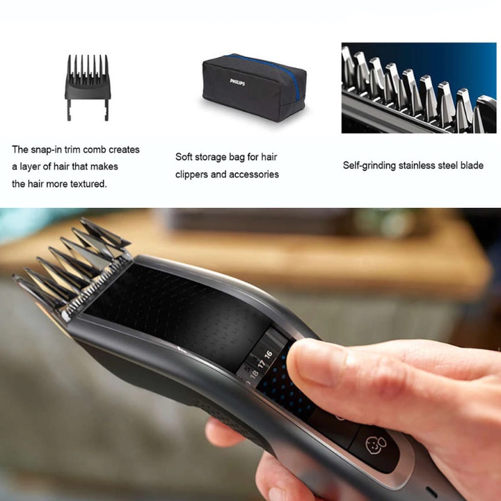 Tông đơ cắt tóc Philips Series 5000 HC5690/15 hair trimmers/clipper Black, Silver