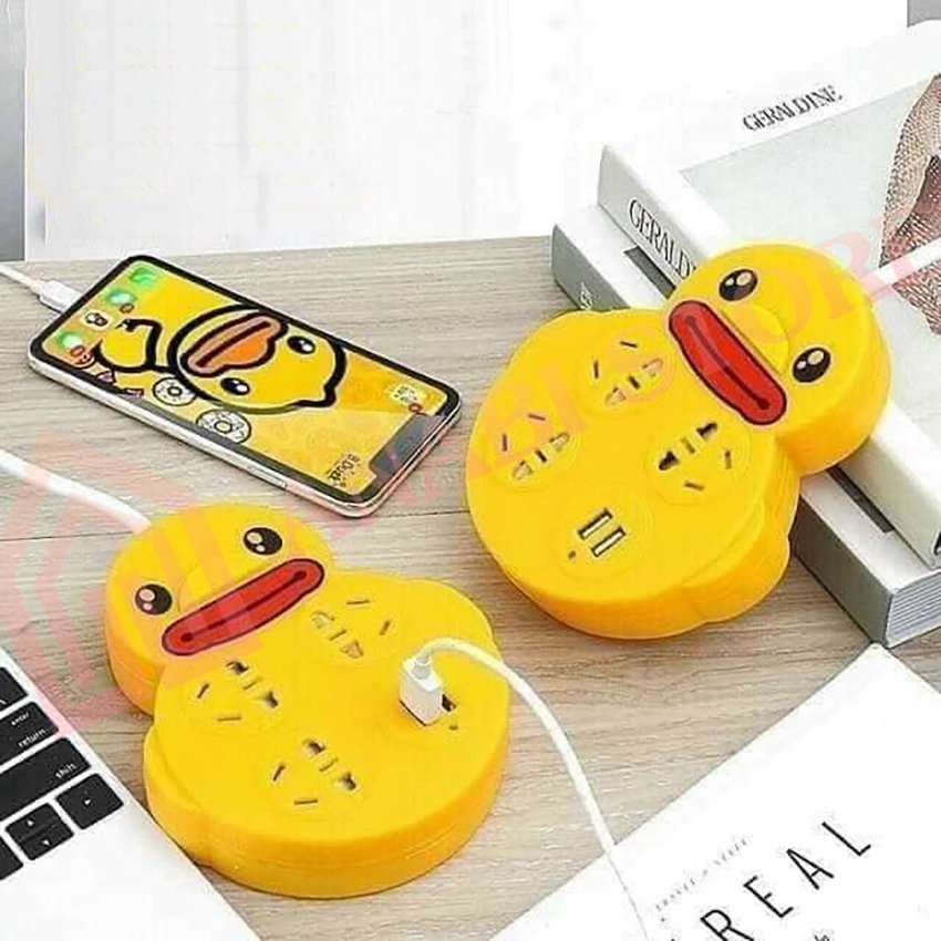 Ổ Điện Vịt Vàng Siêu Cute ANABI - Ổ Điện Đa Năng Tích Hợp Cổng Sạc USB ( Dây 1.8m)