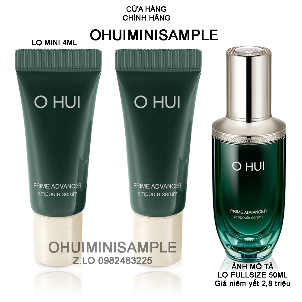 [4ml] Tinh chất chống lão hóa, dưỡng trắng, căng bóng da OHUI Prime Advancer Ampoule Serum