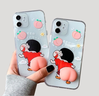Ốp lưng IPhone trong suốt đào 3D Crayon Shin Chan Peach 6/6s/6plus,7/8plus,X/Xs/Xr/Xs max/11/12/13/14/pro/max/plus/proma
