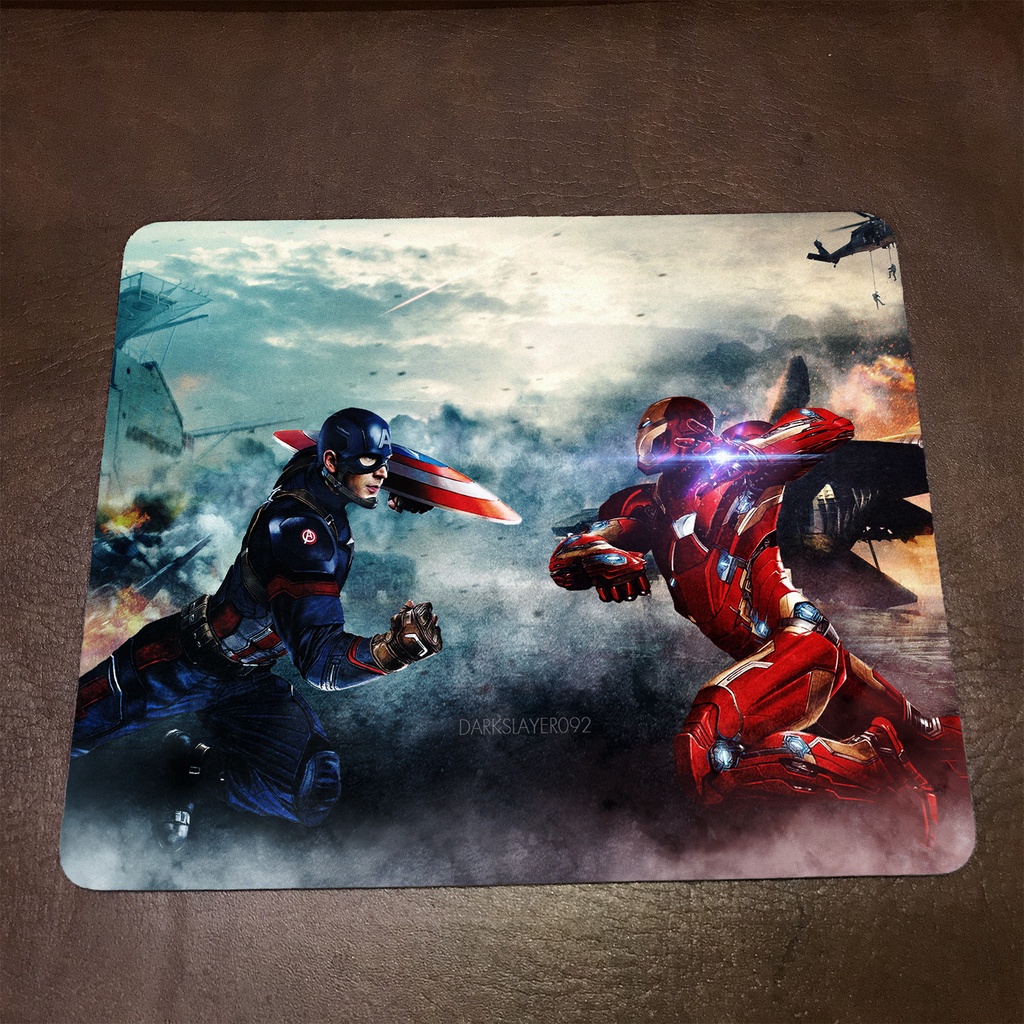 Lót chuột máy tính Marvel CAPTAIN - Mẫu 3 Mousepad cao su êm ái, nhận in theo yêu cầu