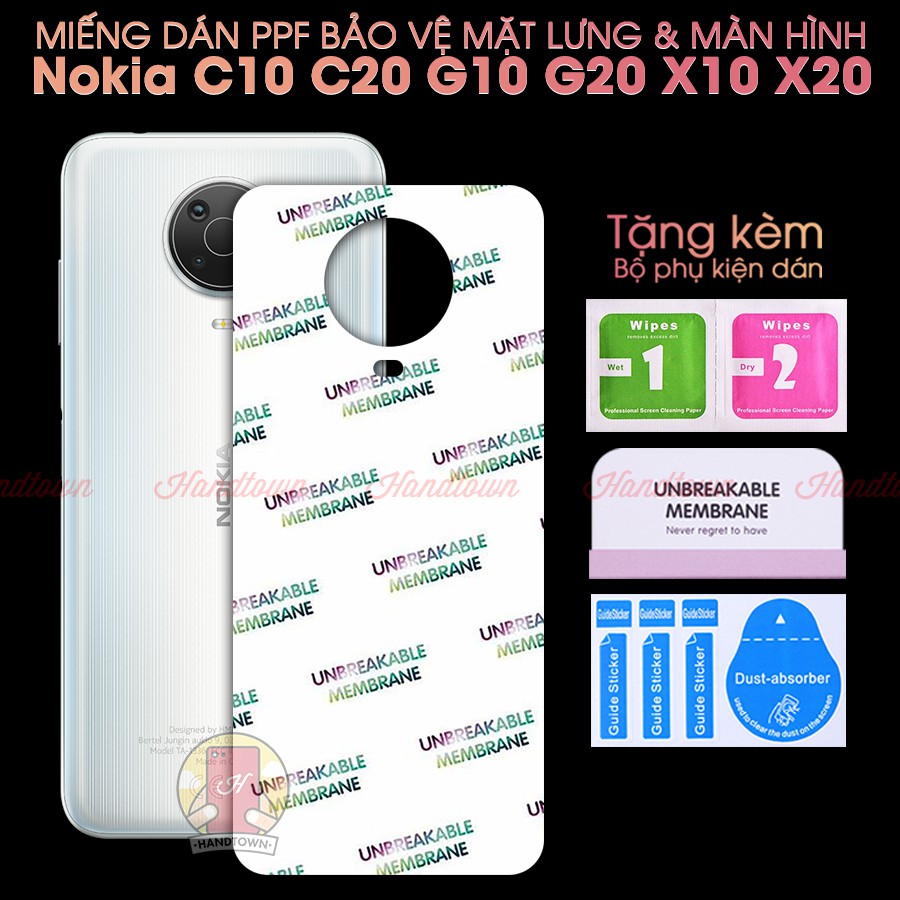 Miếng Dán PPF Nokia G10 G20 C10 C20 X10 X20 1.4 2.4 3.4 5.4 Kính Cường Lực Dẻo Bảo Vệ Màn Hình / Mặt Lưng khỏi Trầy Xước