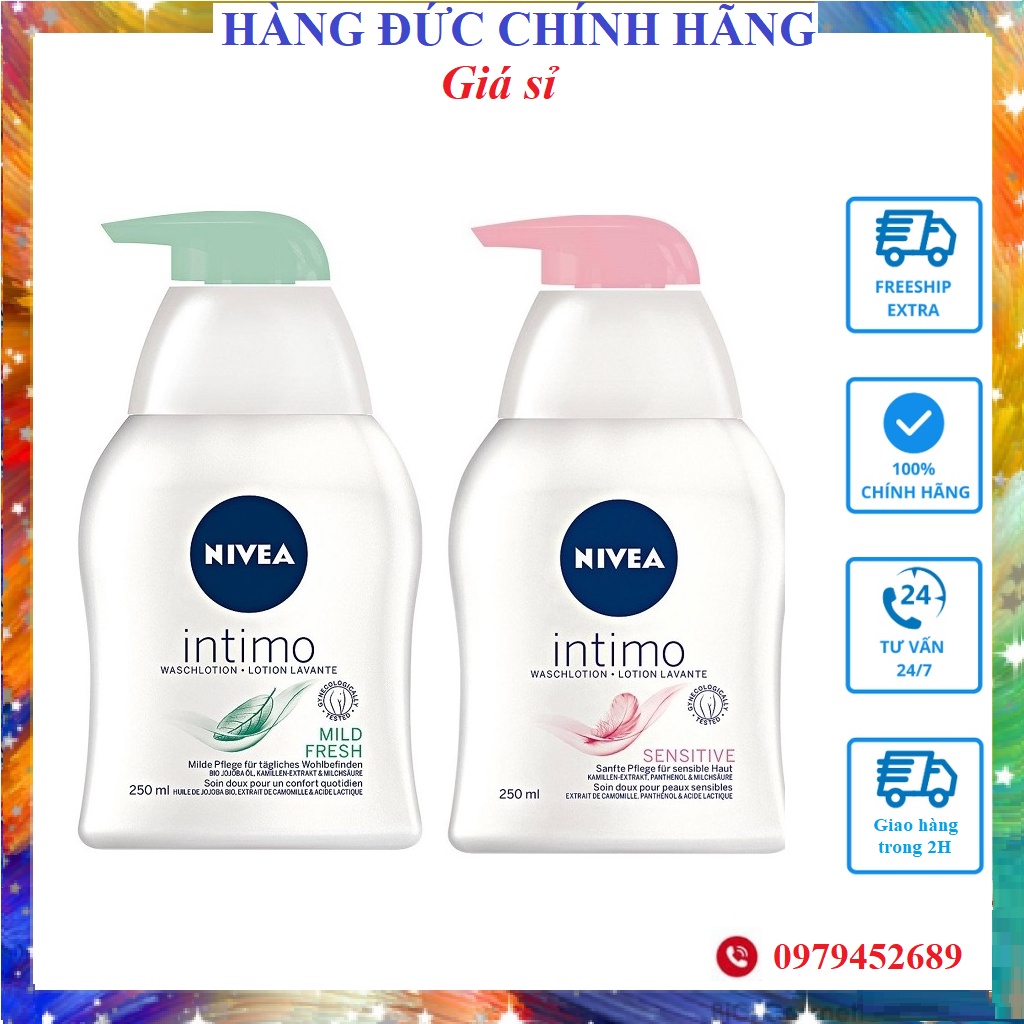 [Nhập Khẩu 100%] Dung dịch vệ sinh phụ nữ Nivea intimo Đức 250ml