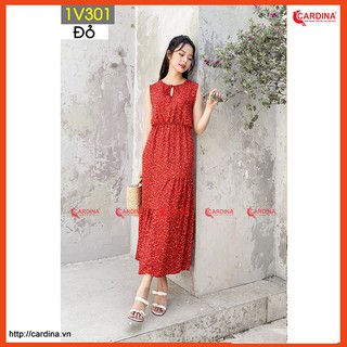Đầm nữ CARDINA chất lụa tơ kiểu dáng maxi cao cấp họa tiết nhẹ nhàng thoáng mát 1V3.