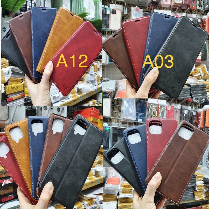 Bao da Samsung A12,A03 case dẻo,vân kiểu da thời trang.