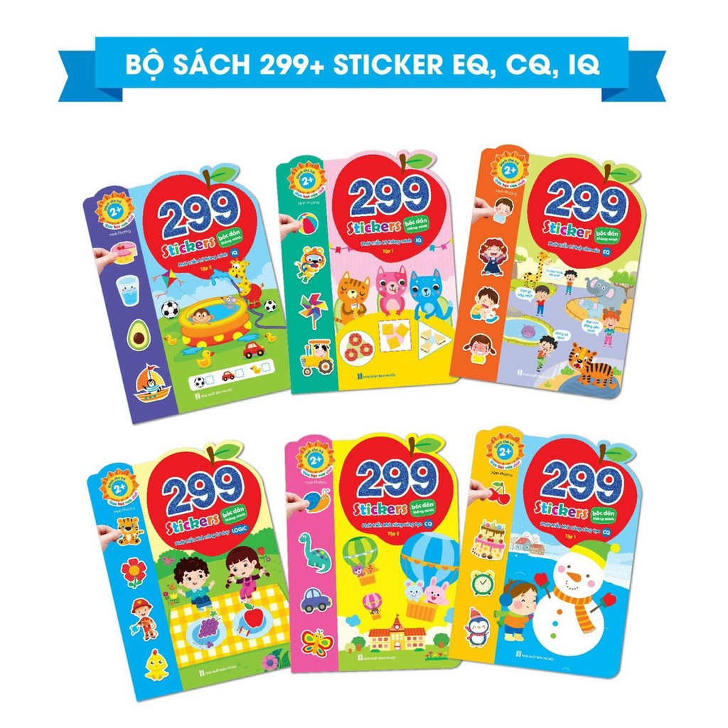 Sách - Bóc Dán Phát Triển Trí Tuệ Cảm Xúc CQ, IQ, EQ 299+ Stickers (6 Cuốn)