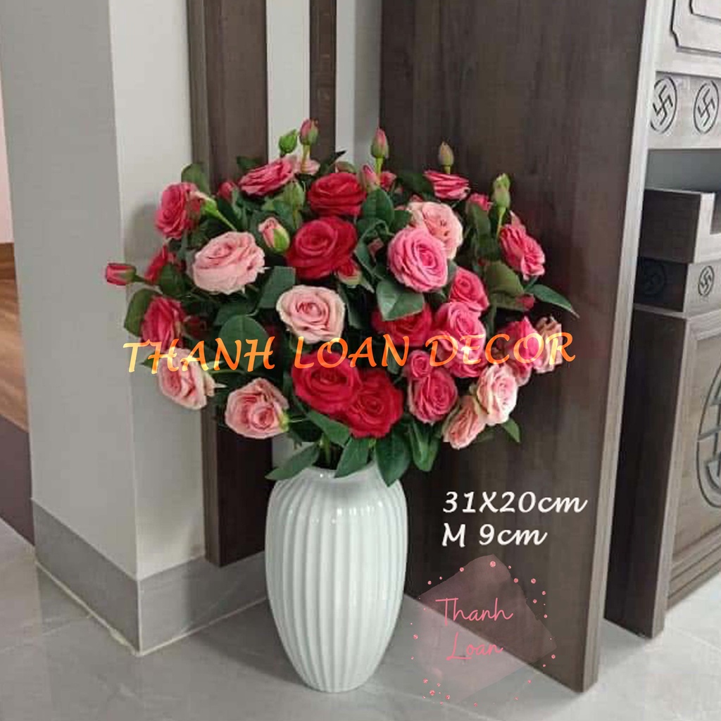 Lọ hoa men sứ trắng Bát Tràng cao cấp - Bình hoa trang trí cỡ to 31 cm - Nhiều mẫu