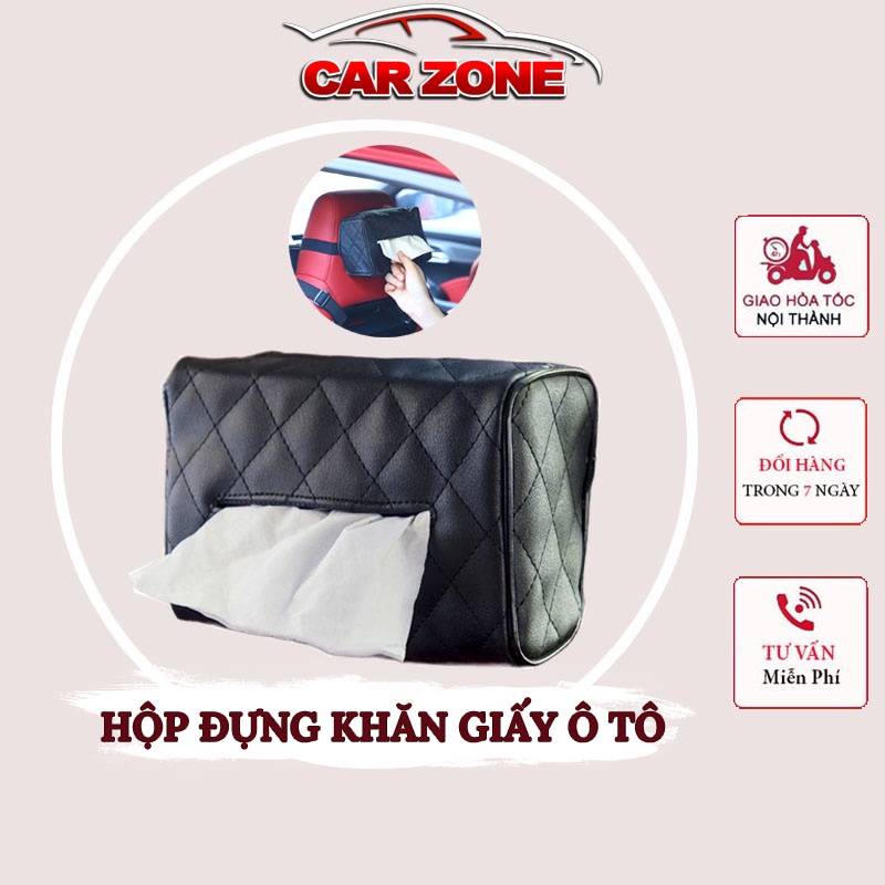 Hộp Đựng Khăn Giấy Trên Ô Tô – Chất Liệu Da PU Tiện Lợi