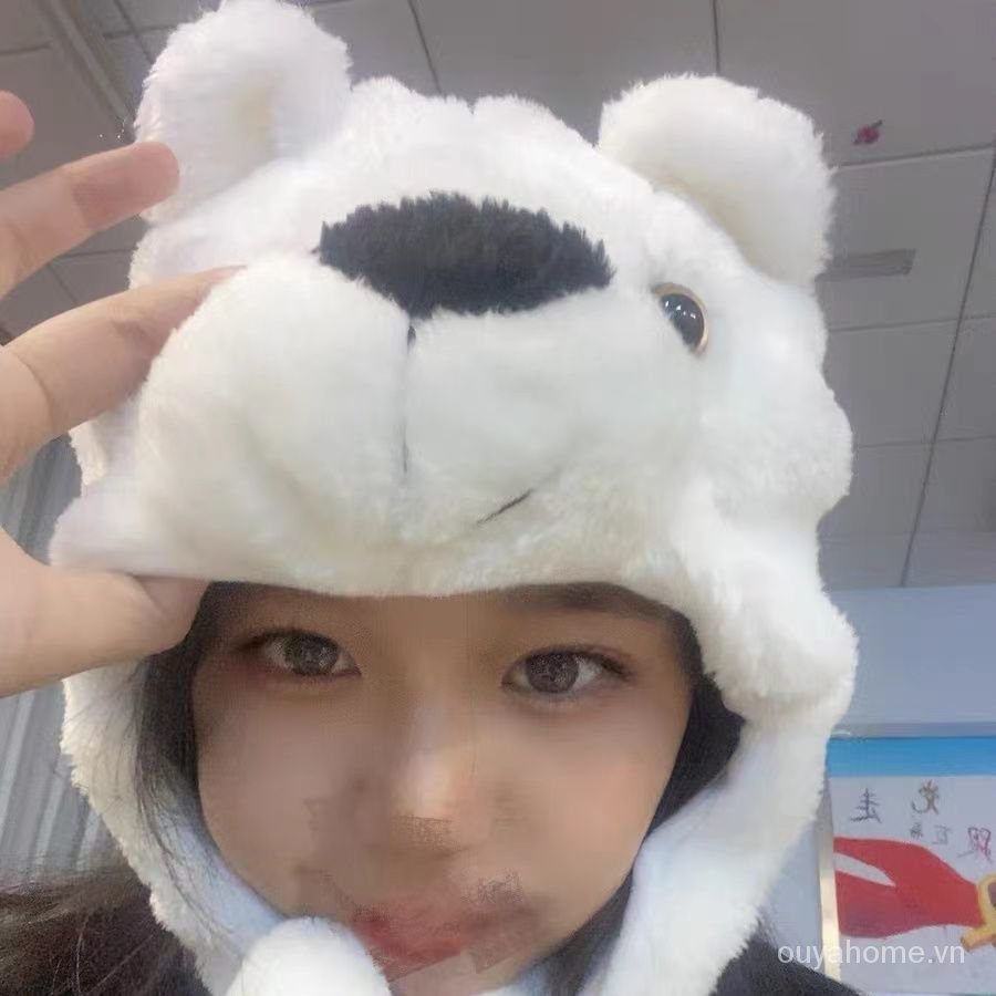 Mũ trùm đầu giữ ấm phong cách động vật xinh xắn đáng yêu