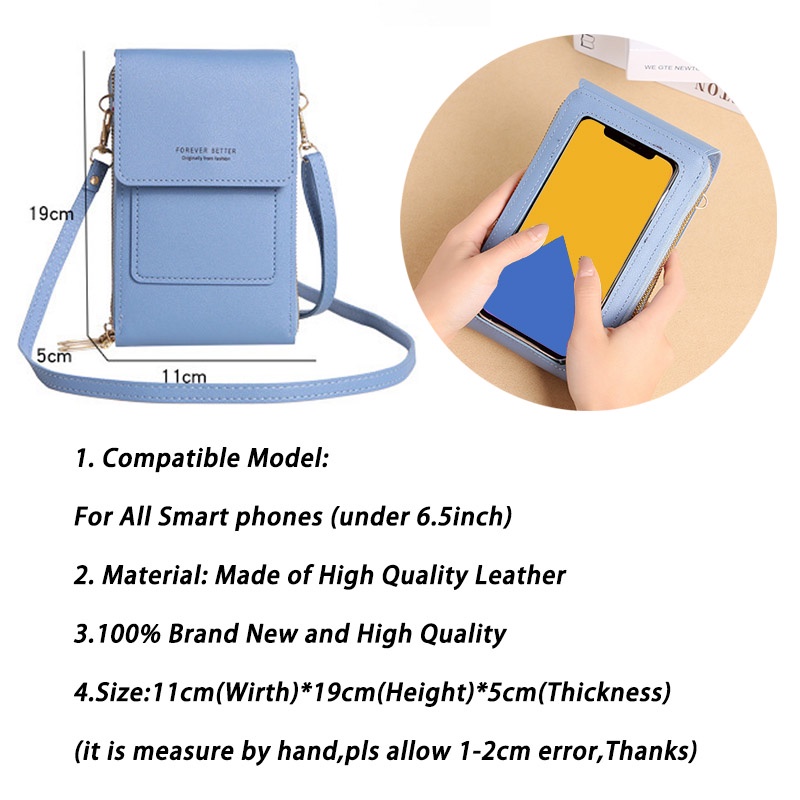 Túi Xách Da Mềm Có Thể Chạm Màn Hình Cảm Ứng Thời Trang Cho iPhone 11 XR
