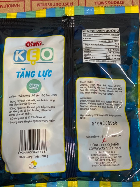 Kẹo OiShi Tăng Lực gói 90g