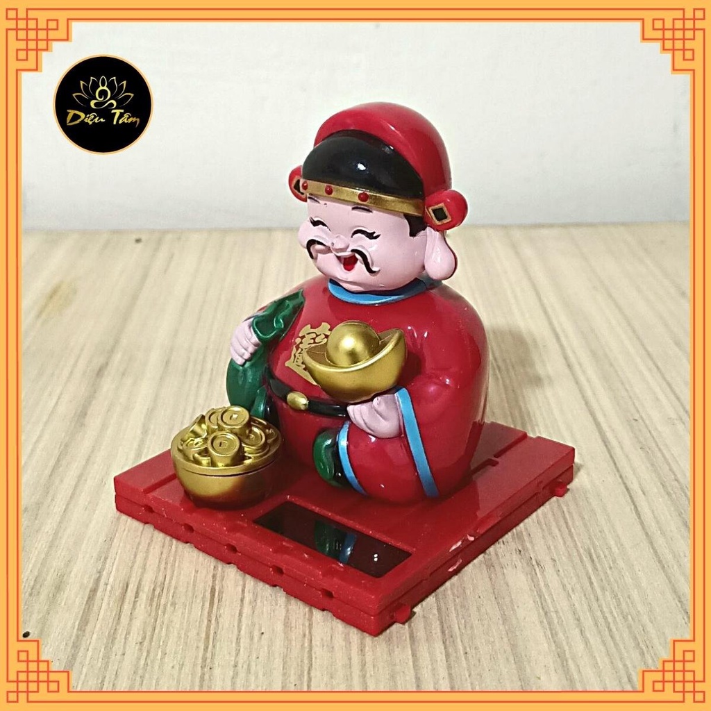 Tượng thần tài may mắn năng lượng mặt trời –tượng phật dùng để trang trí xe ô tô, bàn làm việc, đồ thờ cúng bàn thần tài