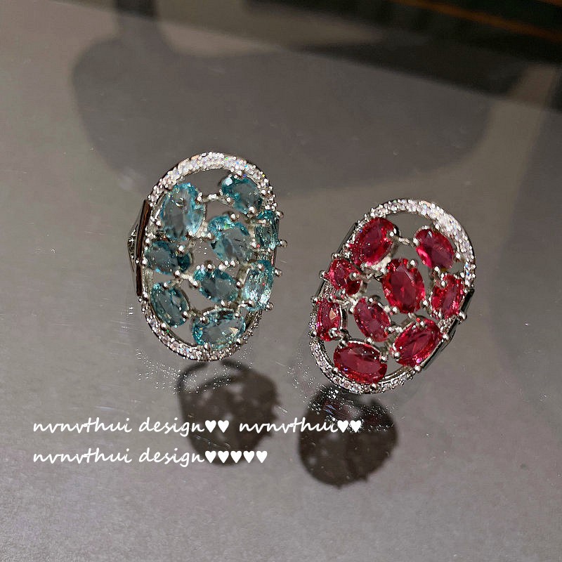 Nhẫn Mạ Vàng 18k Đính Đá Zircon Hình Chim Công Phong Cách Vintage