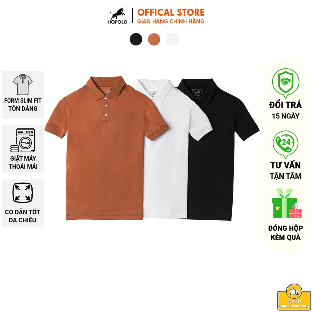 Áo polo nam thun cổ bẻ PMAX vải Poly Coolmax thể thao mềm nhẹ, co dãn chống nhăn, form Slim fit tôn dáng 3 màu - HQPOLO